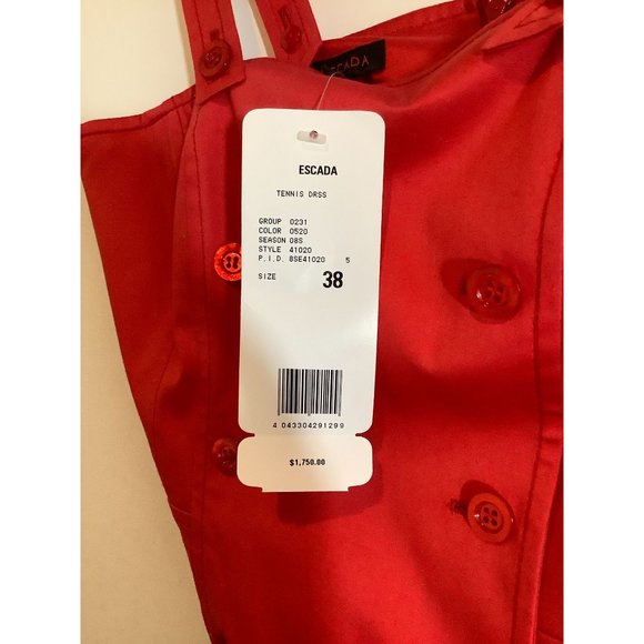 Escada Red Dress Size 38 NWT 1750 - Picture 4 of 5